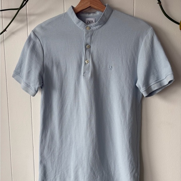 Zara Light Blue Men's Polo Shirt | Small - Picture 2 of 3